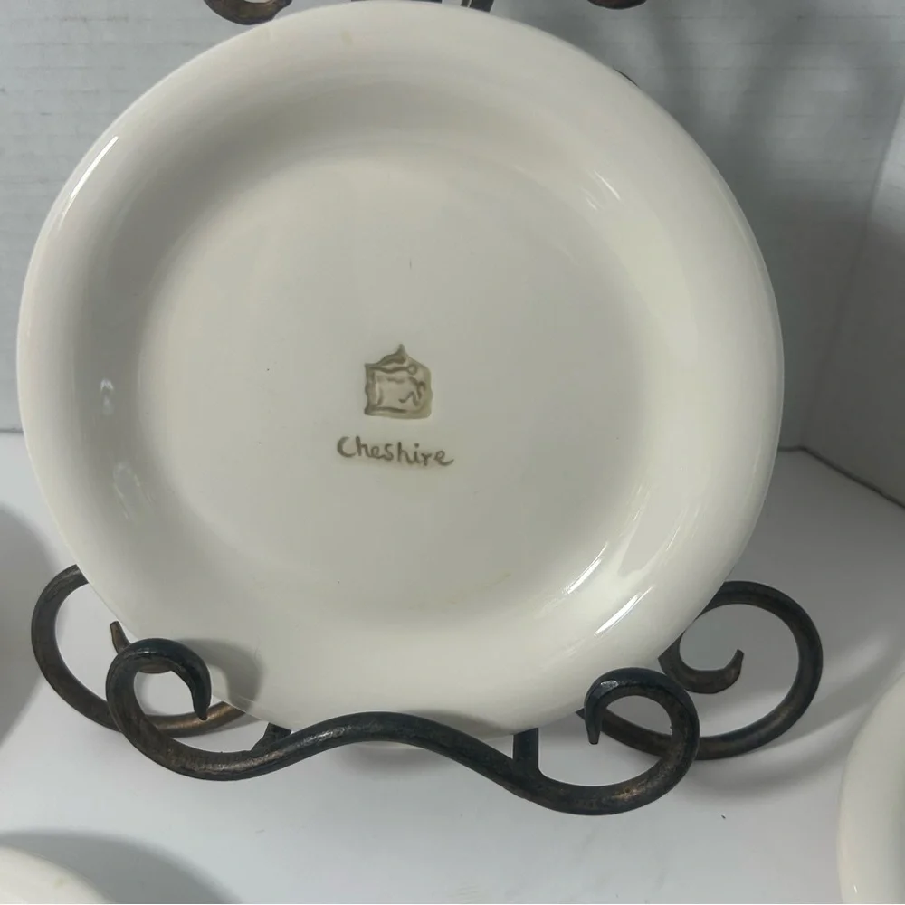 Williams Sonoma White Ceramic Cheese Plate Set of 5 6-1/4x1” Party Brunch